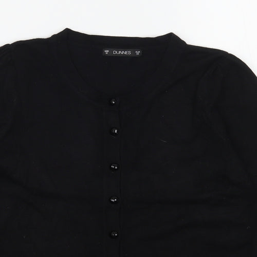 Dunnes Stores Womens Black V-Neck  Viscose Cardigan Jumper Size 8