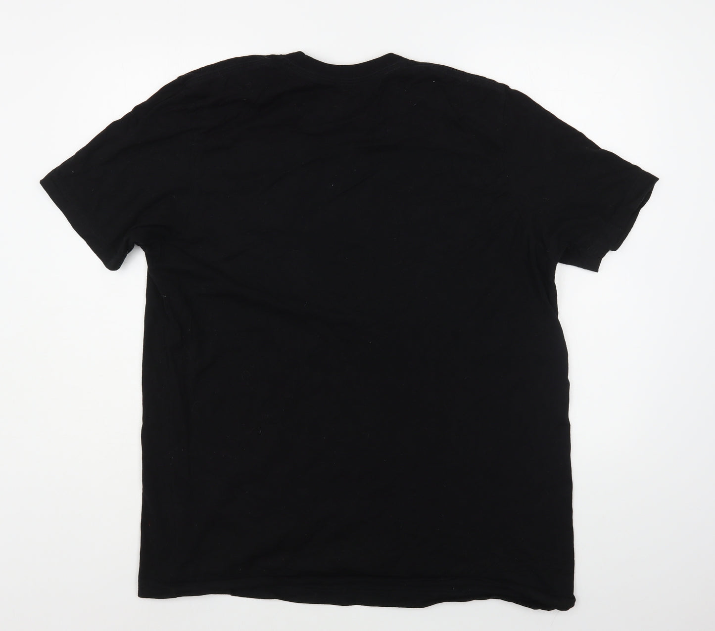 Serengetee Womens Black  Cotton Basic T-Shirt Size XL Round Neck