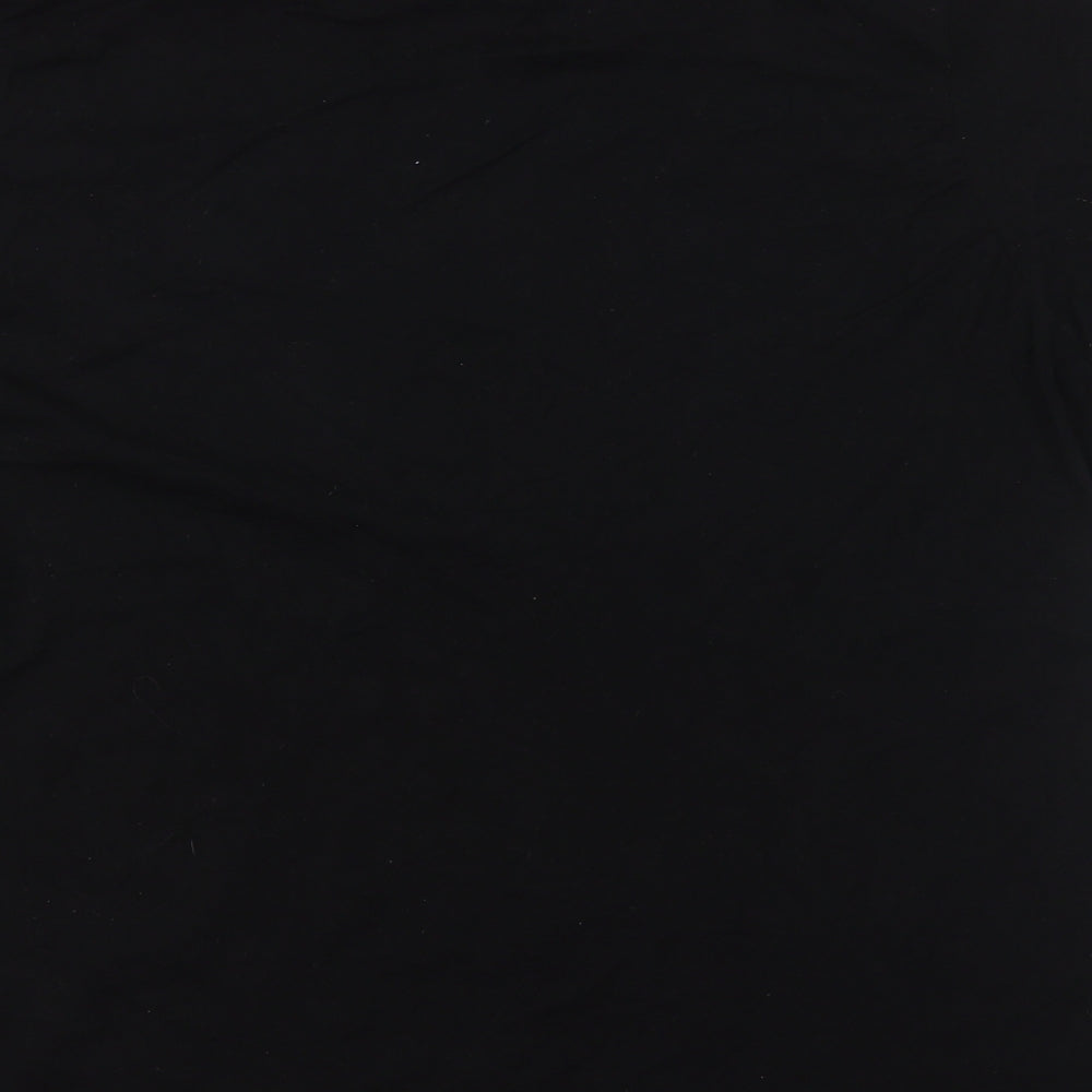 Serengetee Womens Black  Cotton Basic T-Shirt Size XL Round Neck