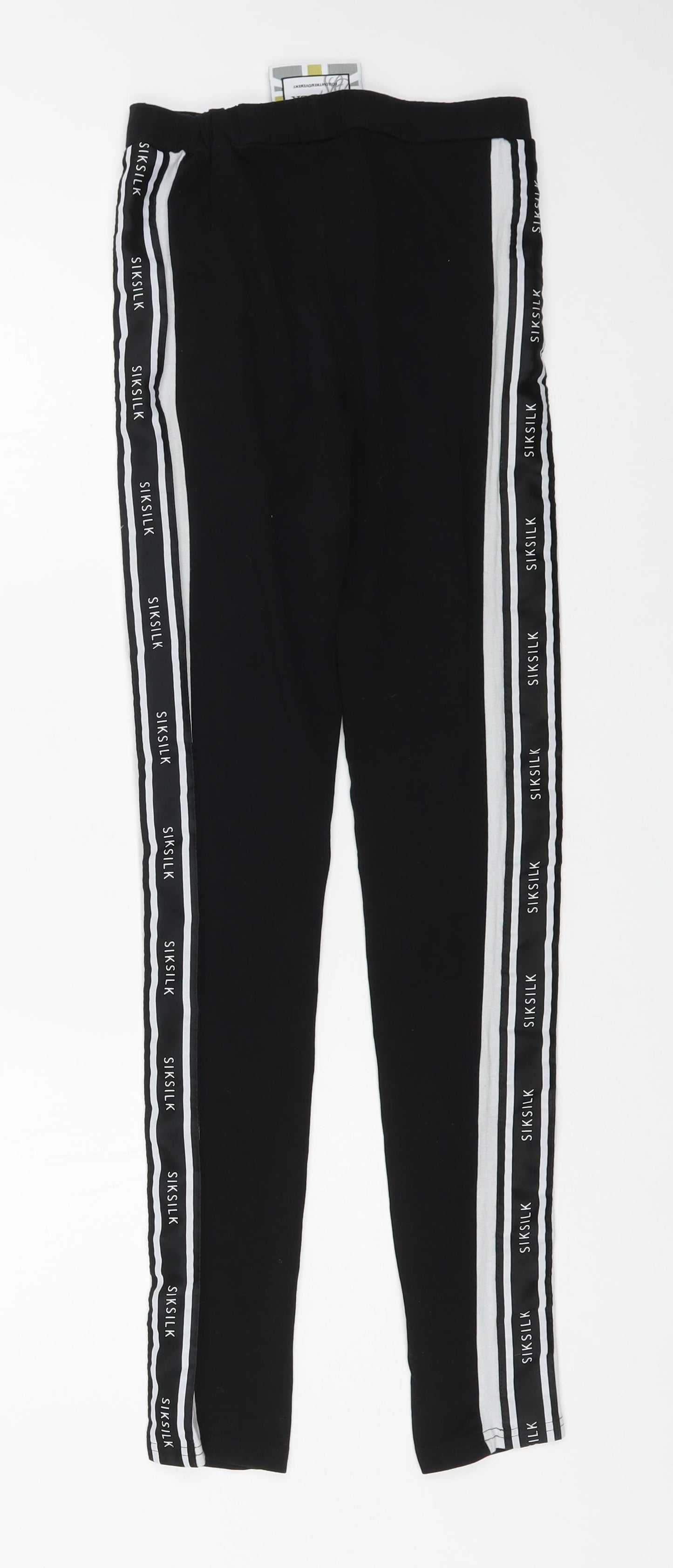 Sik Silk Womens Black  Cotton Jogger Leggings Size 6 L30 in