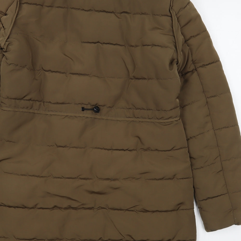 New Look Womens Brown   Quilted Coat Size 12  Zip