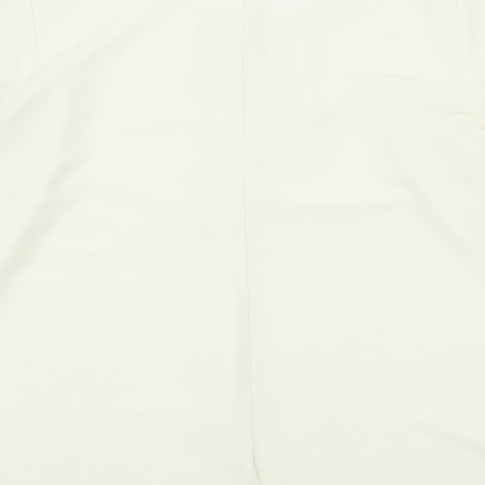 George Womens Ivory  Viscose Basic Blouse Size L Scoop Neck
