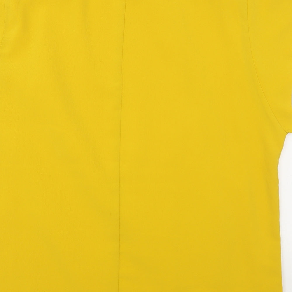 Capsule Womens Yellow  Viscose Basic Blouse Size L Boat Neck