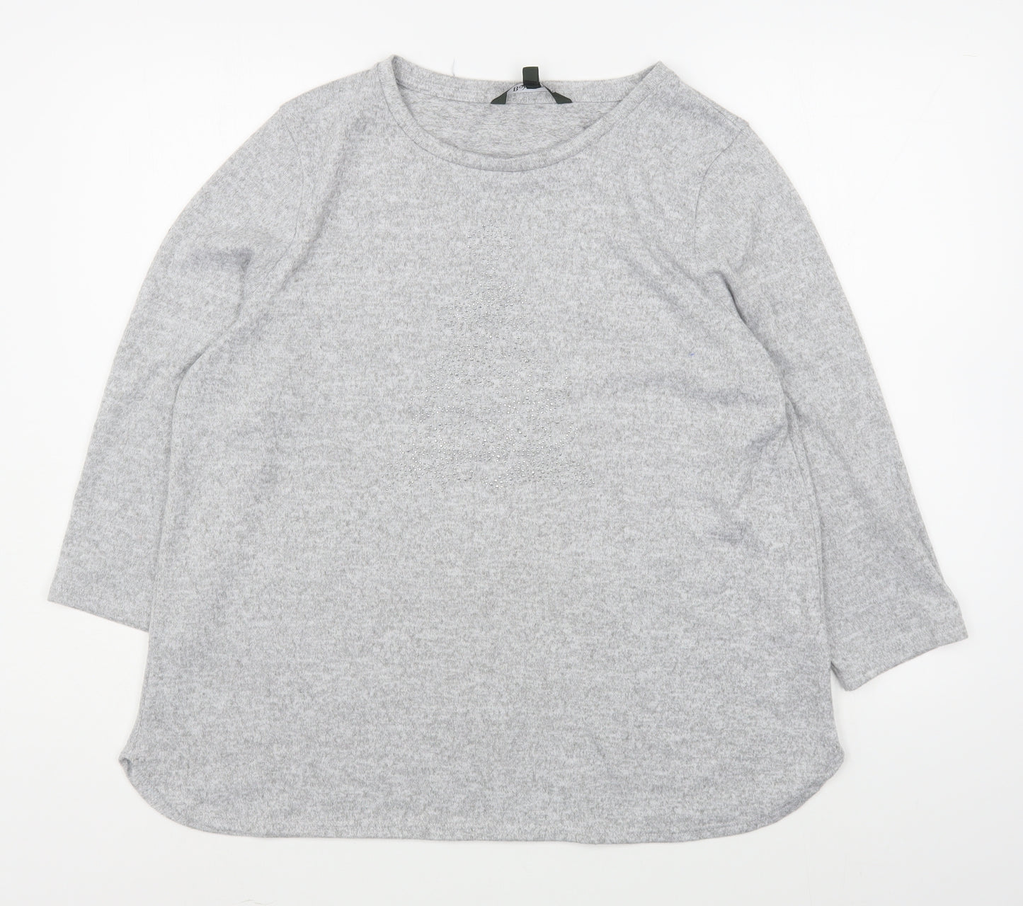 Bonmarché Womens Grey  Polyester Pullover Sweatshirt Size 16  Pullover