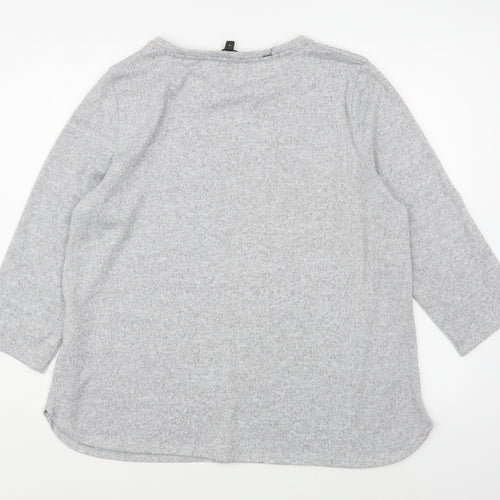 Bonmarché Womens Grey  Polyester Pullover Sweatshirt Size 16  Pullover
