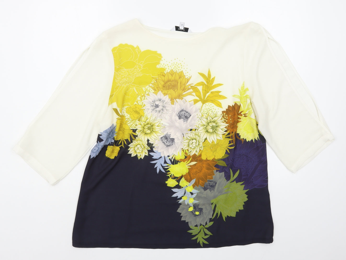 NEXT Womens Multicoloured Floral Polyester Basic Blouse Size 16 Boat Neck