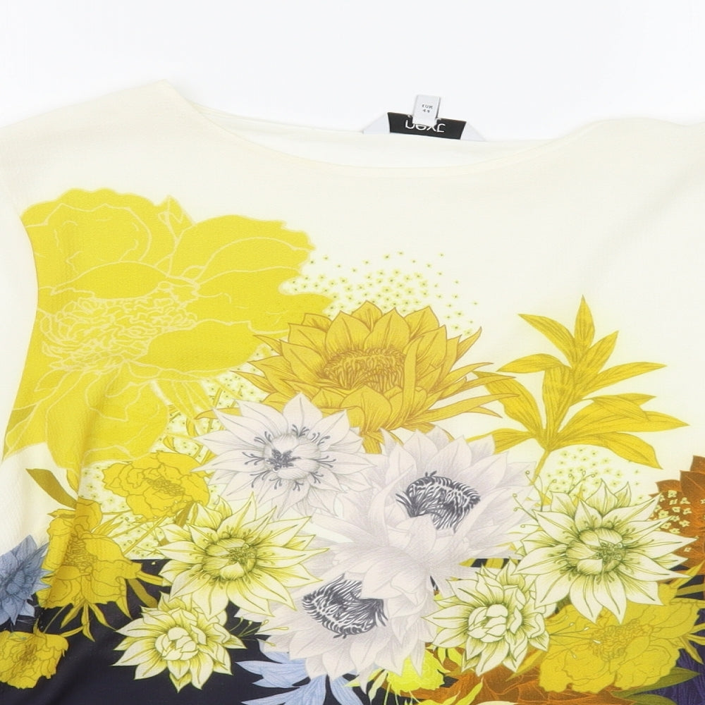 NEXT Womens Multicoloured Floral Polyester Basic Blouse Size 16 Boat Neck