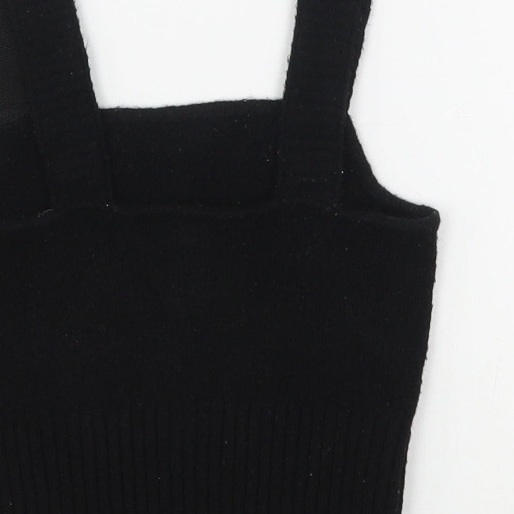 H&M Womens Black  Polyester Basic Tank Size XS Square Neck