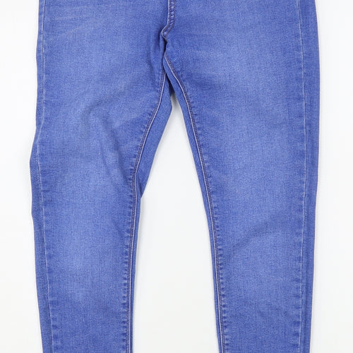 Denim & Co Womens Blue  Cotton Skinny Jeans Size 14 L27 in Regular Zip