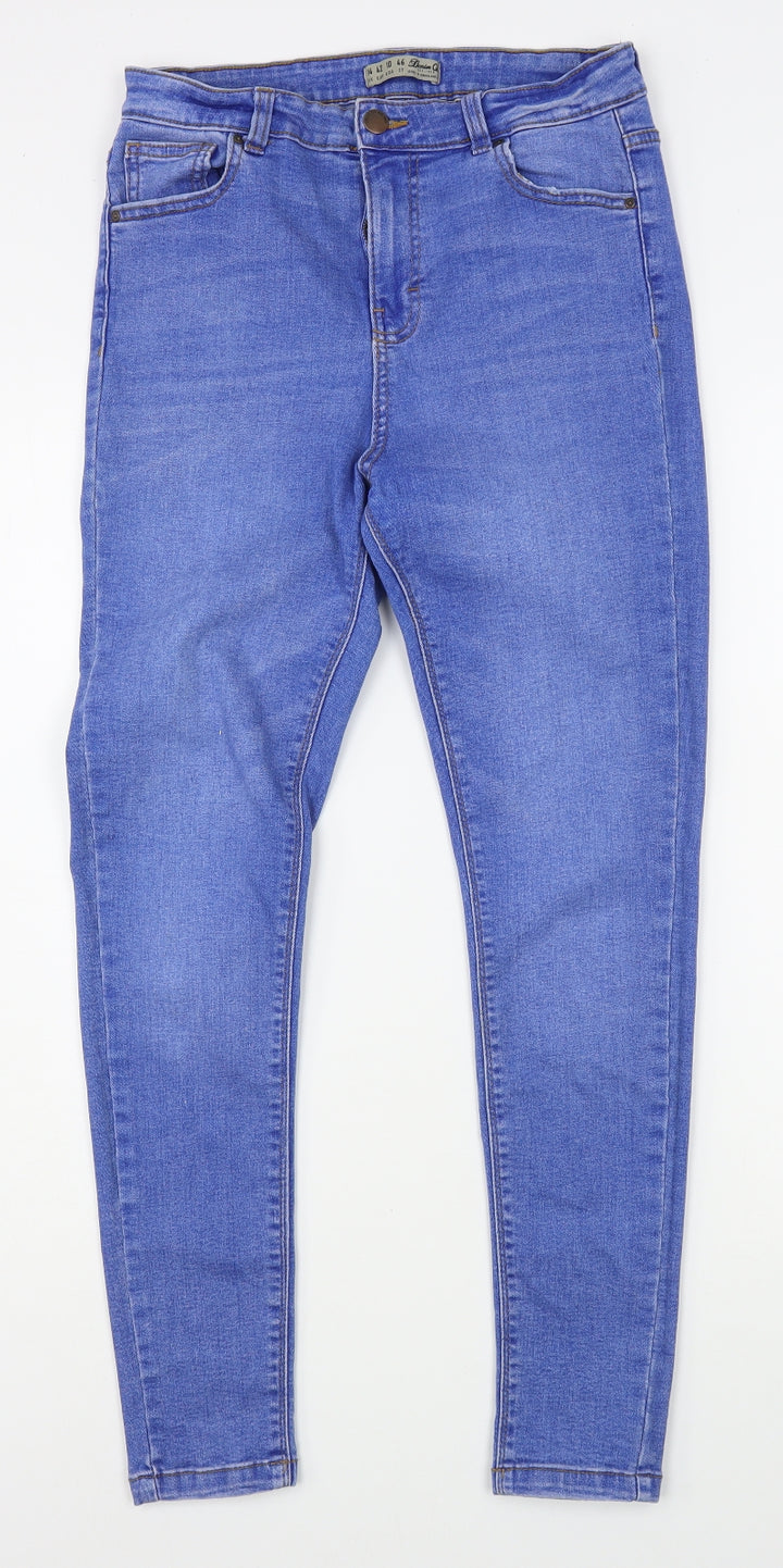 Denim & Co Womens Blue Cotton Skinny Jeans Size 14 L27 in Regular Zip
