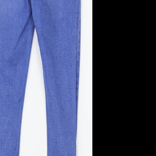 Denim & Co Womens Blue  Cotton Skinny Jeans Size 14 L27 in Regular Zip