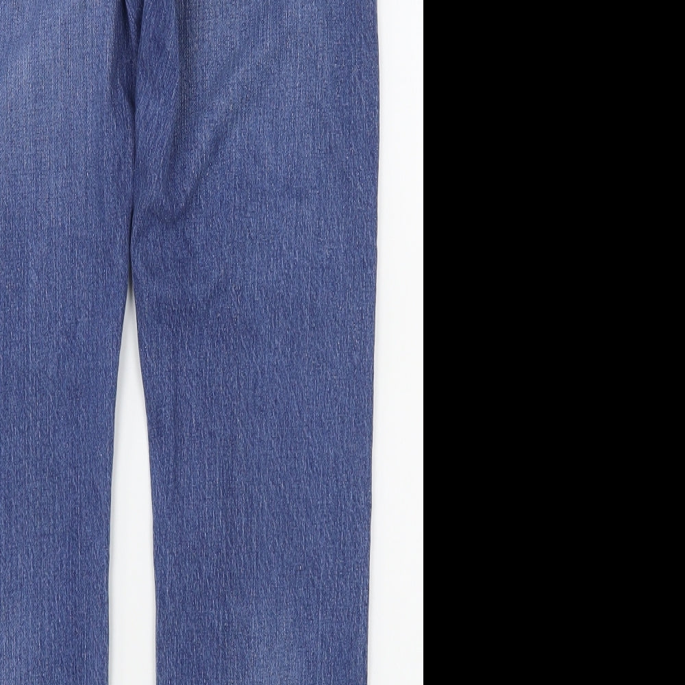Marks and Spencer Mens Blue  Cotton Straight Jeans Size 34 in L29 in Regular Zip