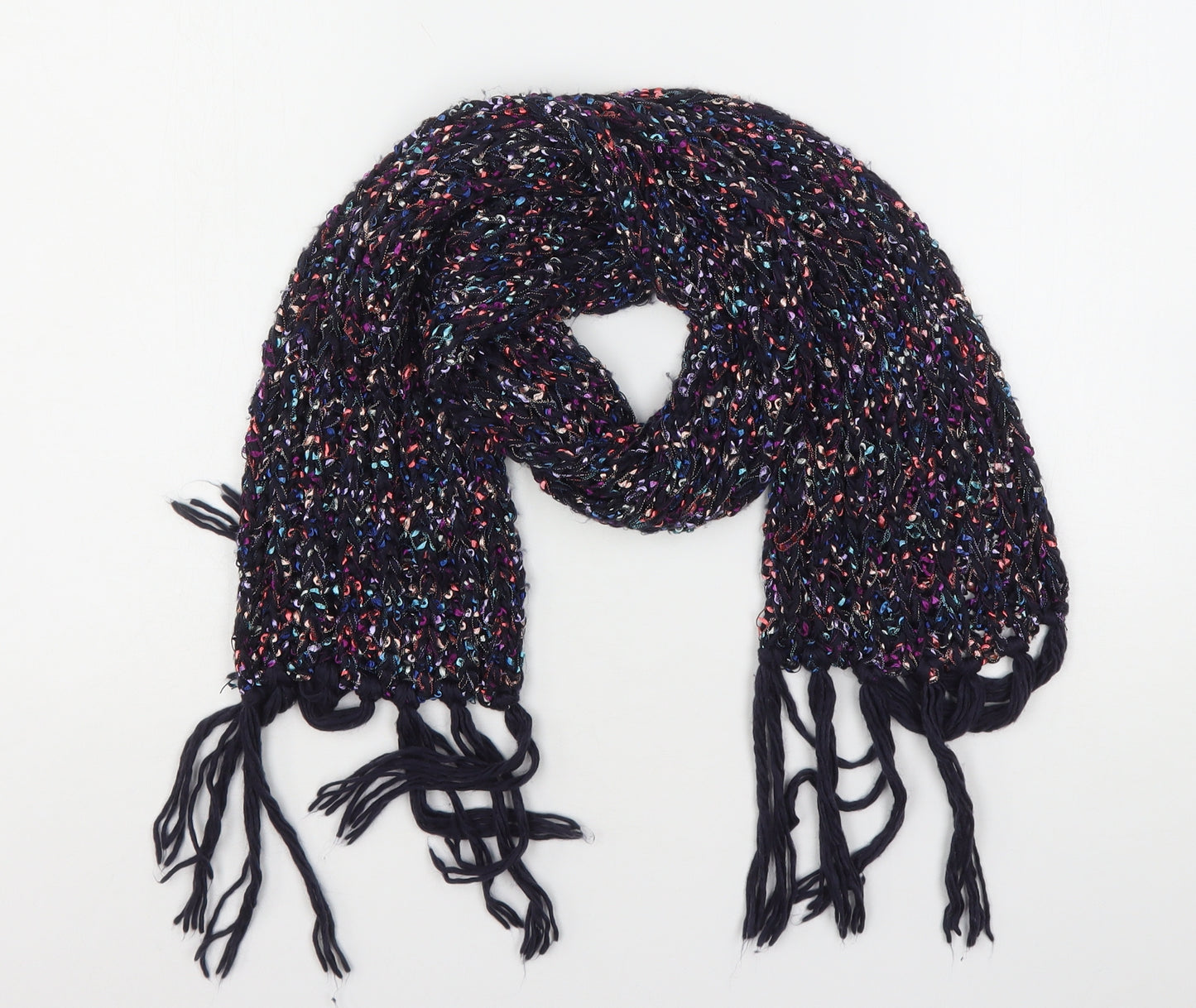 Preworn Womens Multicoloured Striped Polyester  Scarf