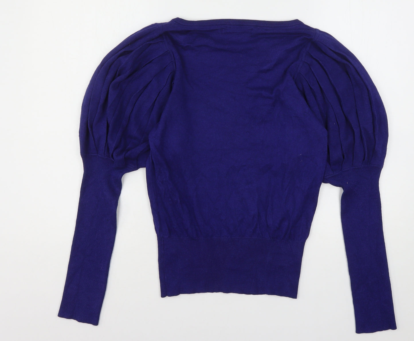 Reiss Womens Blue Round Neck  Polyester Pullover Jumper Size L