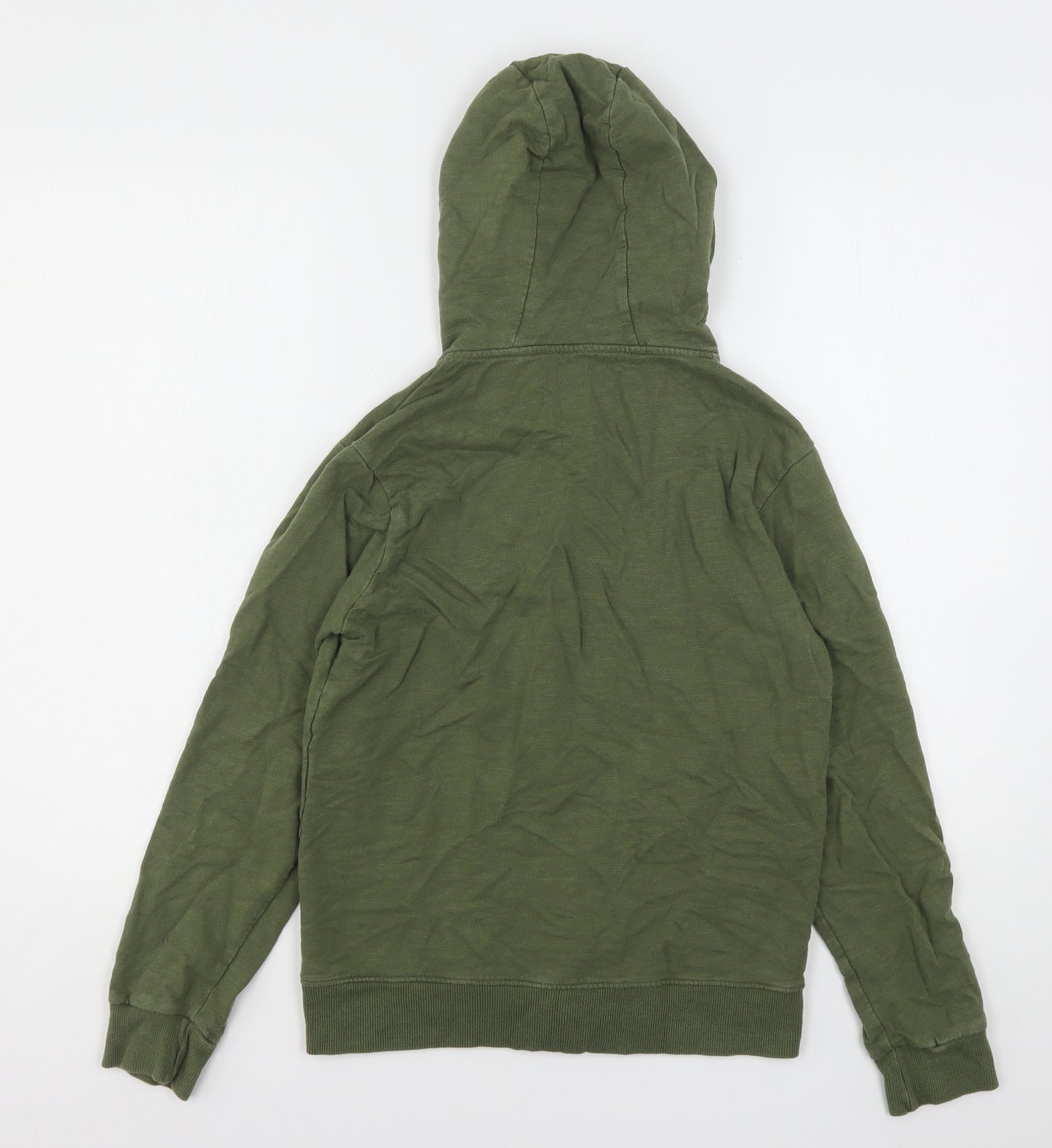 Urban Outlaws Boys Green  Cotton Full Zip Hoodie Size 11-12 Years