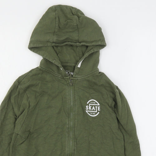 Urban Outlaws Boys Green  Cotton Full Zip Hoodie Size 11-12 Years