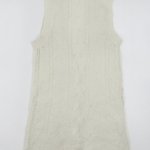 Atmosphere Womens Ivory V-Neck  Acrylic Cardigan Jumper Size 8
