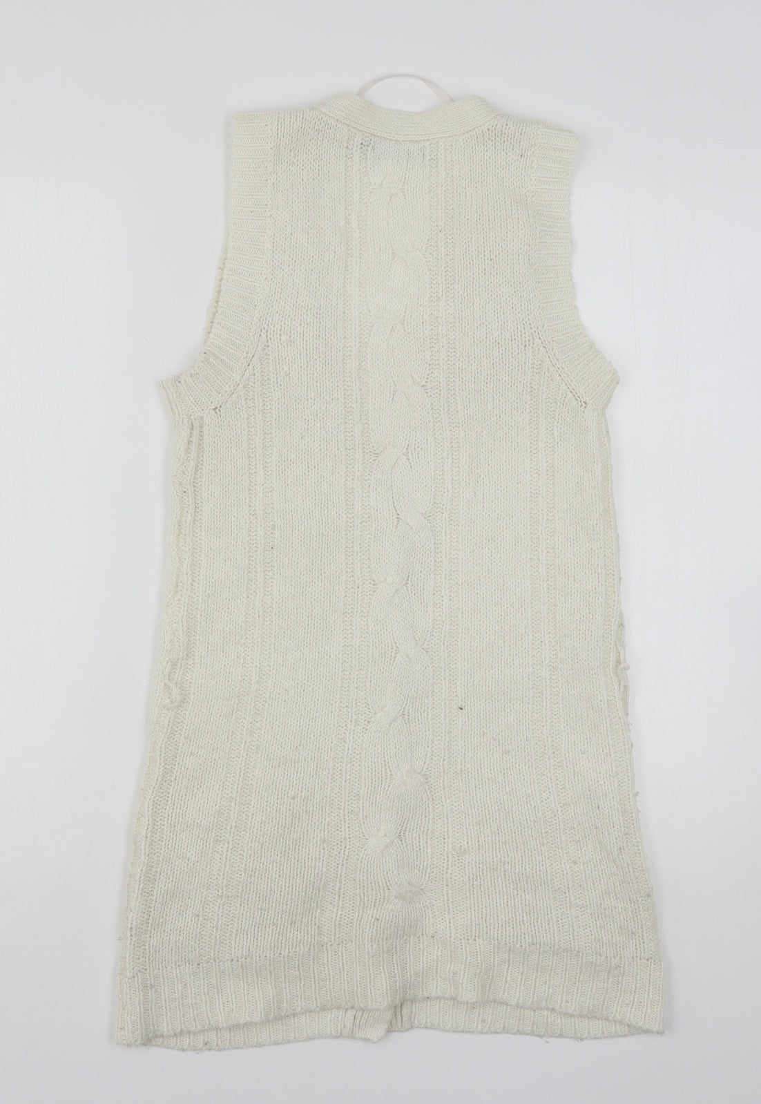Atmosphere Womens Ivory V-Neck  Acrylic Cardigan Jumper Size 8