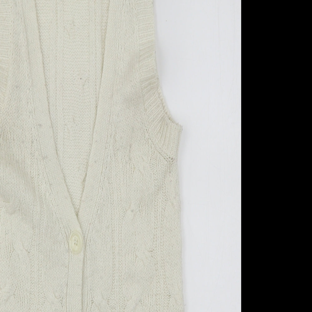 Atmosphere Womens Ivory V-Neck  Acrylic Cardigan Jumper Size 8