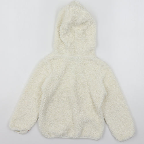 Marks and Spencer Girls Ivory  Polyester Pullover Hoodie Size 5-6 Years
