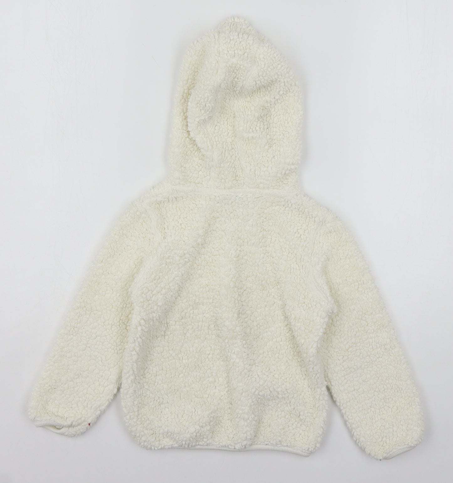 Marks and Spencer Girls Ivory  Polyester Pullover Hoodie Size 5-6 Years