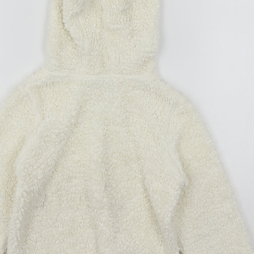 Marks and Spencer Girls Ivory  Polyester Pullover Hoodie Size 5-6 Years