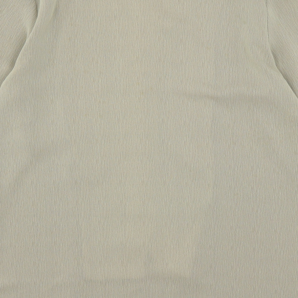 Your Sixth Sense Womens Beige  Polyester Basic Button-Up Size 12 V-Neck