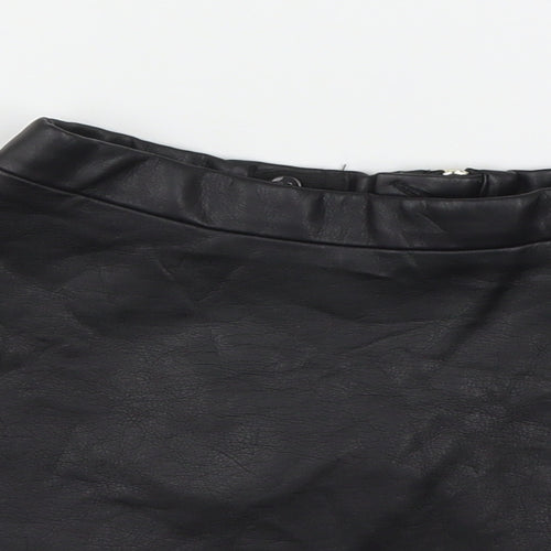 H&M Girls Black  Viscose Skater Skirt Size 9-10 Years  Regular