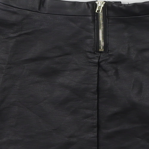 H&M Girls Black  Viscose Skater Skirt Size 9-10 Years  Regular