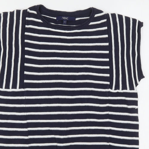 NEXT Womens Multicoloured Round Neck Striped Cotton Pullover Jumper Size 8