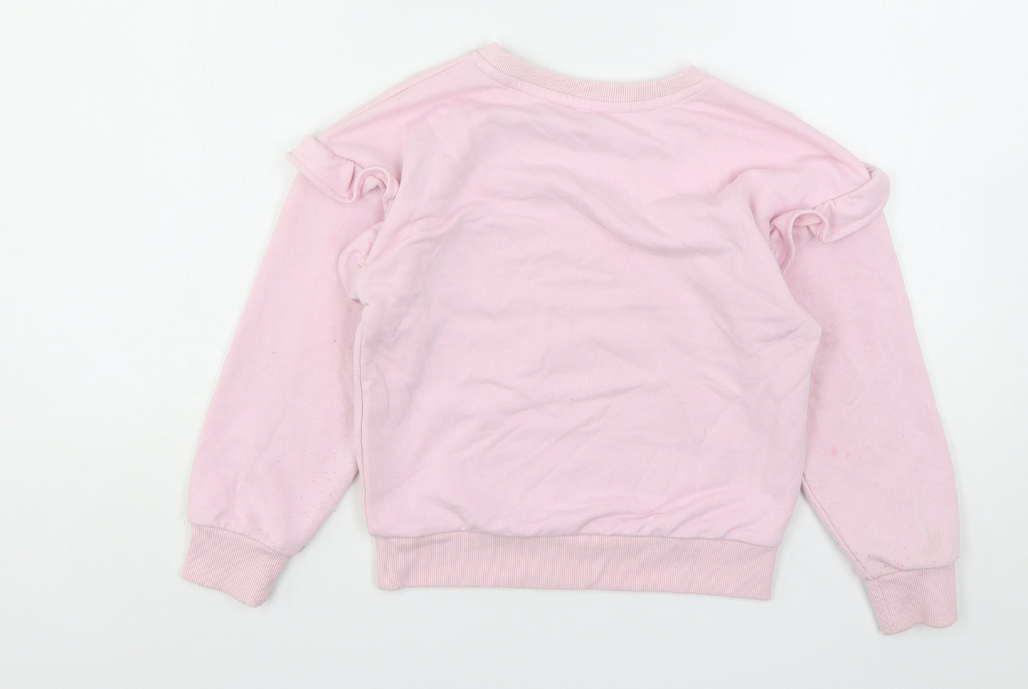 Primark Girls Pink Geometric Cotton Pullover Sweatshirt Size 6-7 Years   - Unicorn