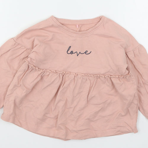 George Girls Pink  Cotton Pullover Sweatshirt Size 3-4 Years