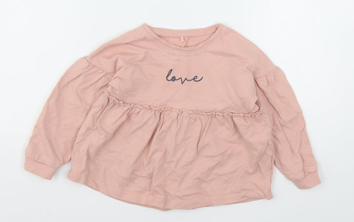 George Girls Pink Cotton Pullover Sweatshirt Size 3-4 Years