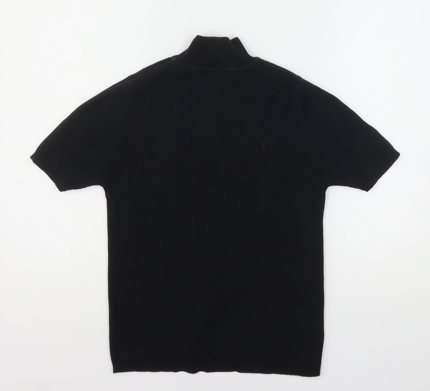 FABRIZIO Womens Black Mock Neck  Cotton Pullover Jumper Size S