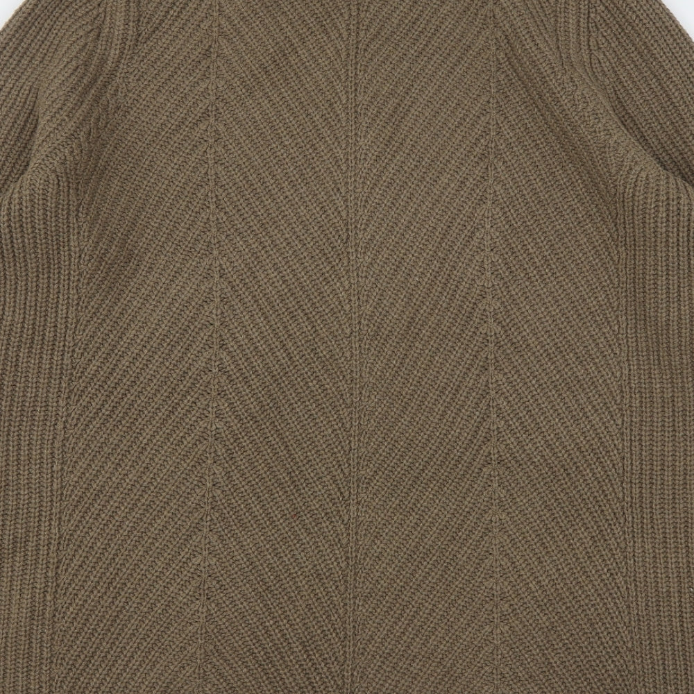 Woolovers Womens Brown V-Neck  Cotton Cardigan Jumper Size XL