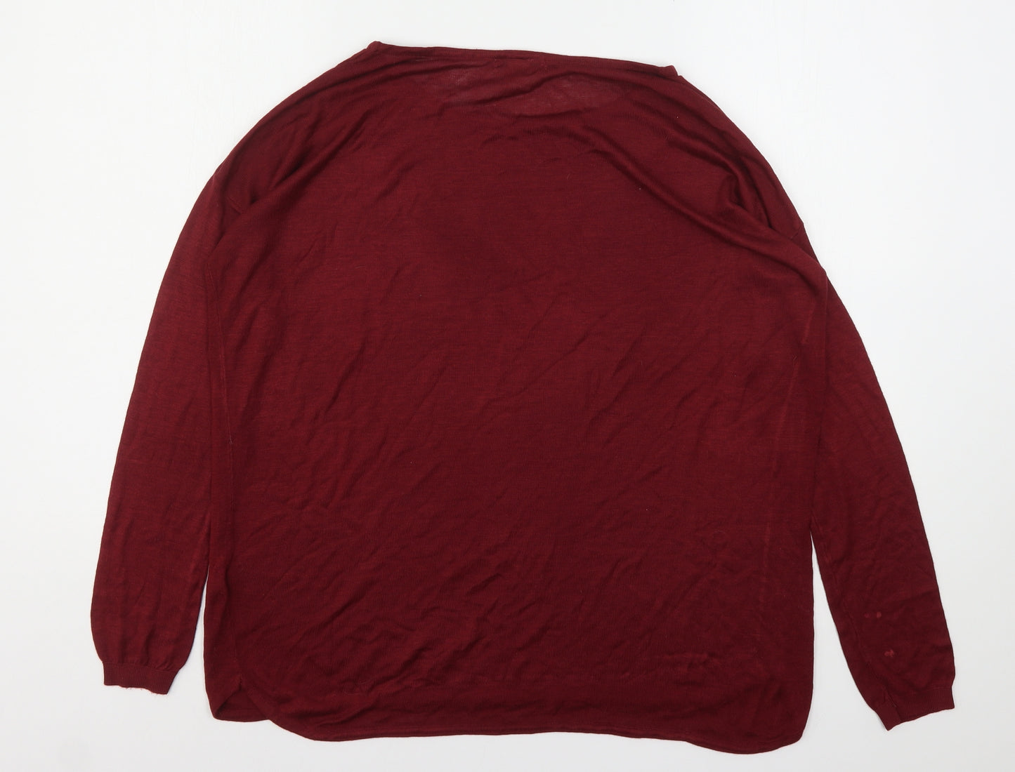 H&M Womens Red Round Neck  Viscose Pullover Jumper Size S