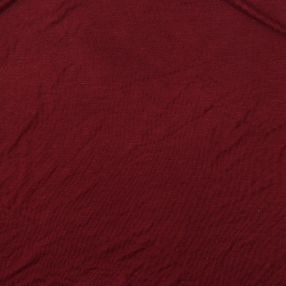 H&M Womens Red Round Neck  Viscose Pullover Jumper Size S