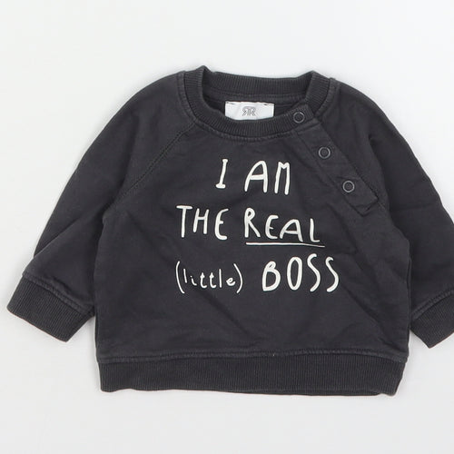 La Radute Boys Grey  Cotton Pullover Jumper Size 0-3 Months