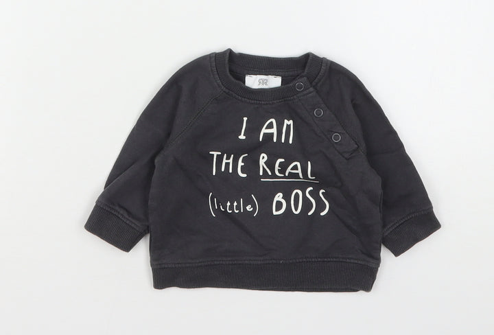 La Radute Boys Grey  Cotton Pullover Jumper Size 0-3 Months