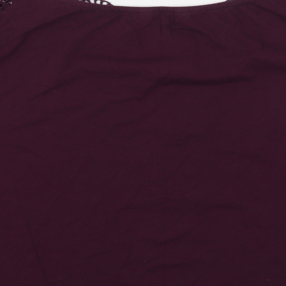Capsule Womens Purple  Cotton Basic T-Shirt Size 26 Boat Neck