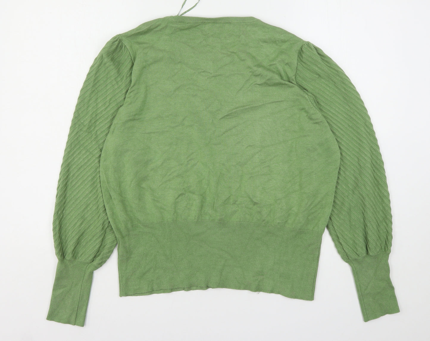 Marks and Spencer Womens Green Round Neck  Viscose Pullover Jumper Size 20