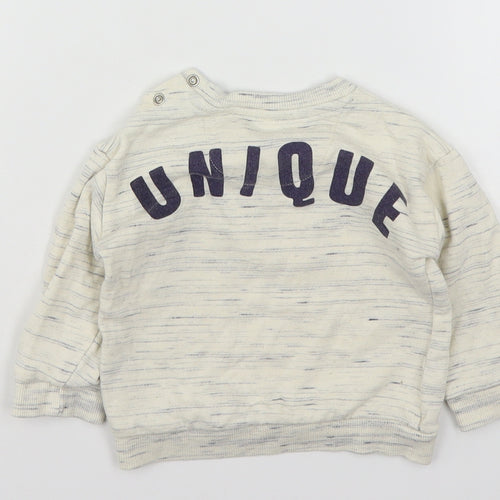 F&F Boys Beige  Cotton Pullover Jumper Size 6-9 Months