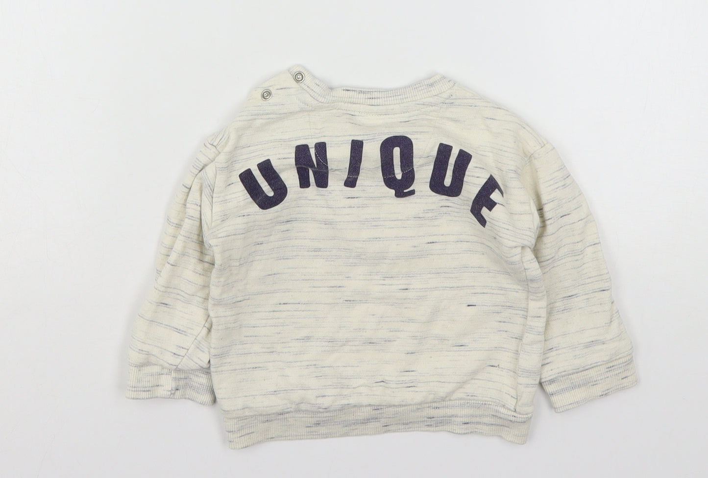 F&F Boys Beige  Cotton Pullover Jumper Size 6-9 Months