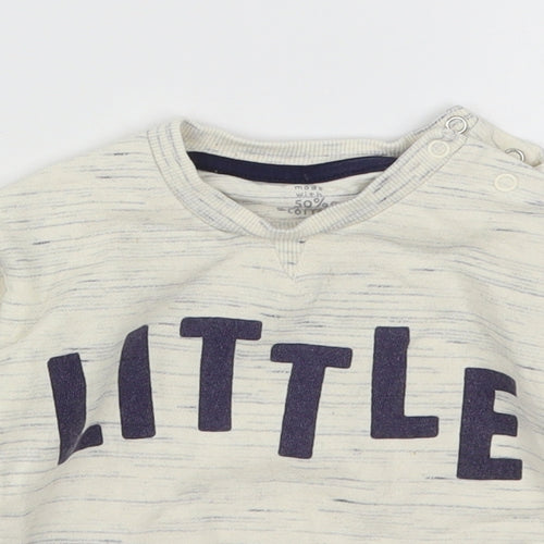 F&F Boys Beige  Cotton Pullover Jumper Size 6-9 Months