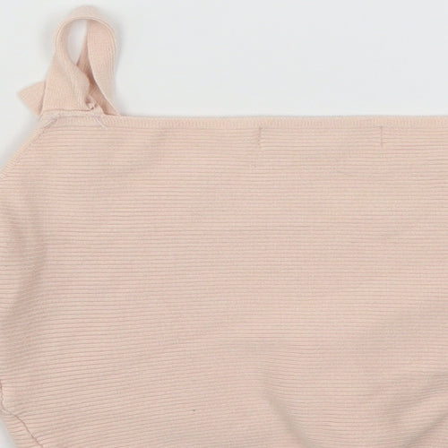 Lipsy Womens Pink  Viscose Cropped Tank Size 10 V-Neck