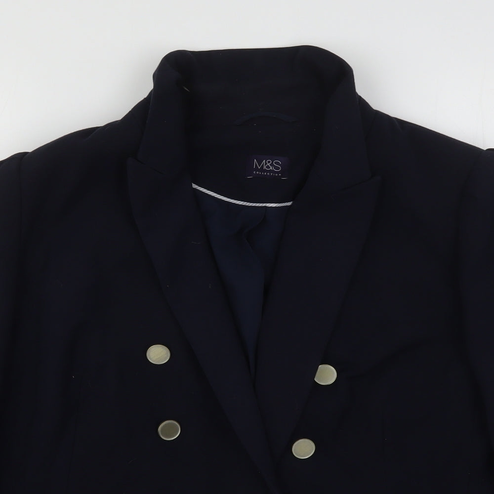 Marks and Spencer Womens Blue  Polyester Jacket Suit Jacket Size 20