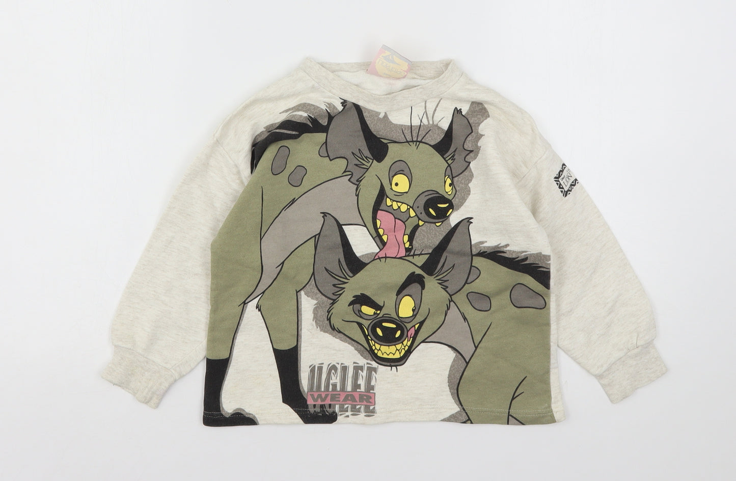CandA Boys Beige  Cotton Basic T-Shirt Size 4 Years Round Neck  - Lion King