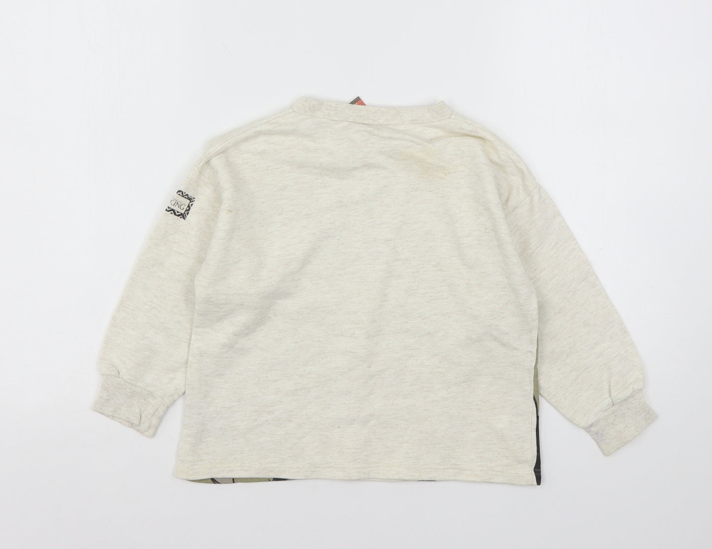 CandA Boys Beige  Cotton Basic T-Shirt Size 4 Years Round Neck  - Lion King