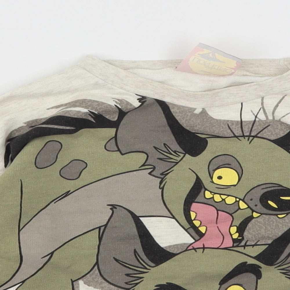 CandA Boys Beige  Cotton Basic T-Shirt Size 4 Years Round Neck  - Lion King