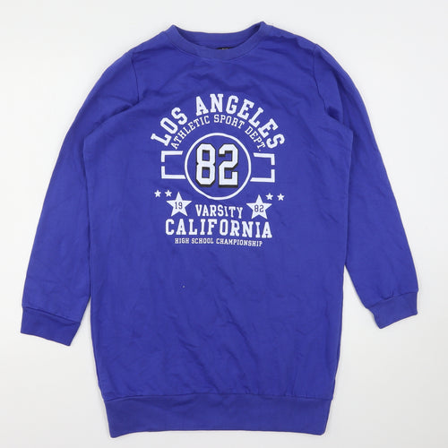 Pep&Co Womens Blue  Cotton Pullover Sweatshirt Size 12